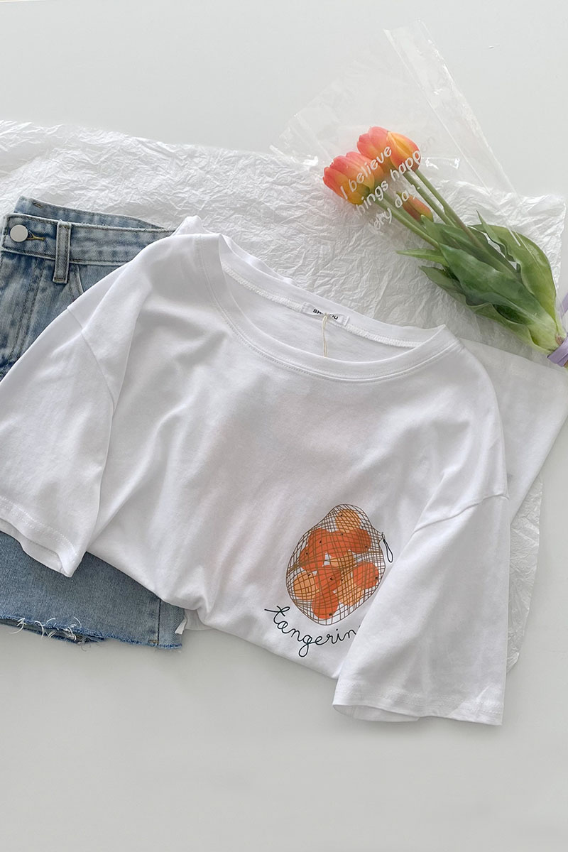 T-shirt Design Niche, Simple And Versatile Women's Clothing