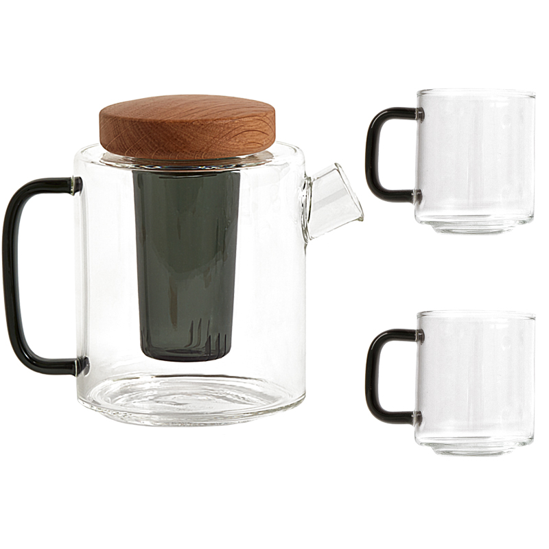 Glass Teapot Set Heat-Resistant High Boron Glass Simple
