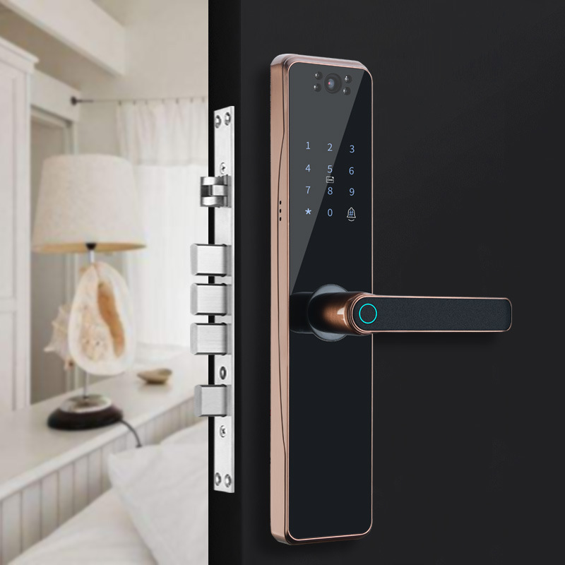Surveillance Camera Fingerprint Lock Graffiti  Home Password Lock Mobile Phone Video Anti-theft Door Electronic Lock - Image 1
