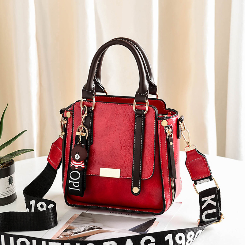 All match Messenger Bag Large capacity Portable Female Bag Burgundy - Shop at LoveMi