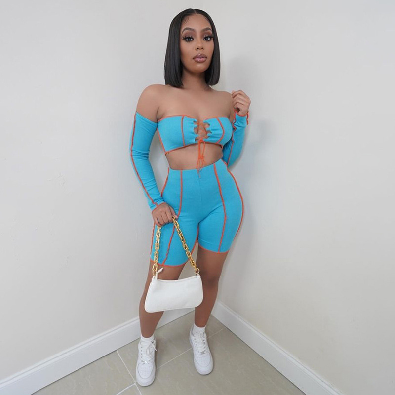 Wind Sexy Hollow Strap Vest Wrapped Hip Tight Shorts Casual