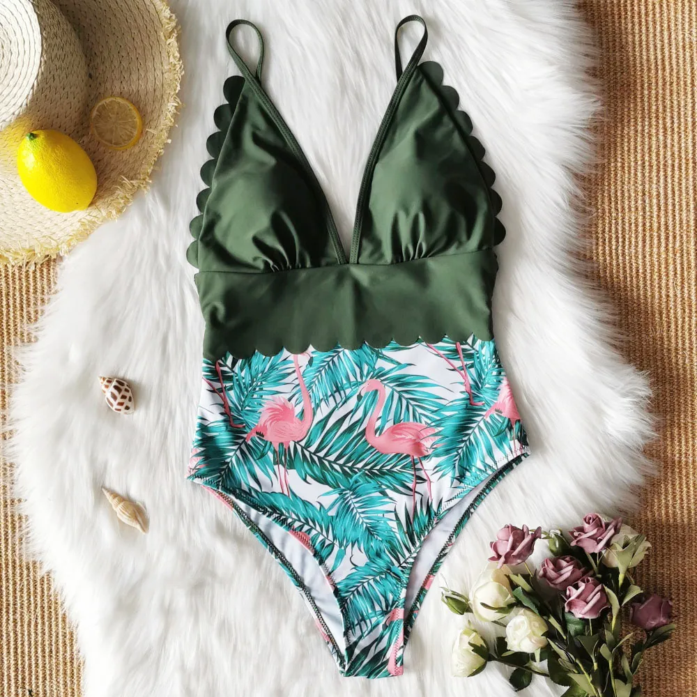 Women swimwear Swimsuit Bikini Sexy Plus Size OnePiece - C-L