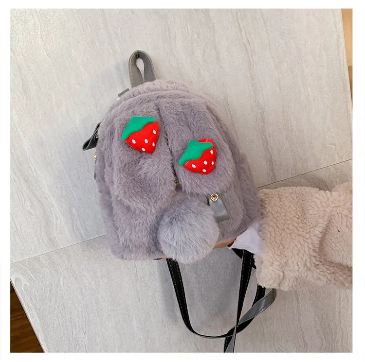 Casual Small Plush Bag Women New - Grey
