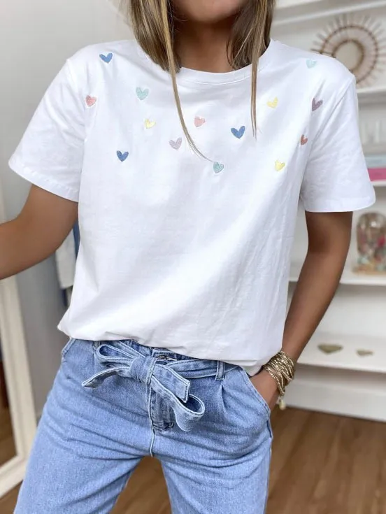 Women's Summer Printed Short sleeved T shirt Top White - Shop at LoveMi