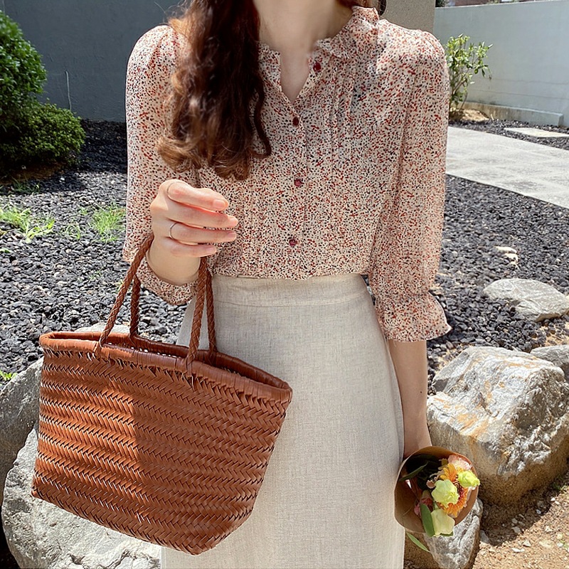 Women's Trumpet Sleeve Blouse With Foreign Style Fungus