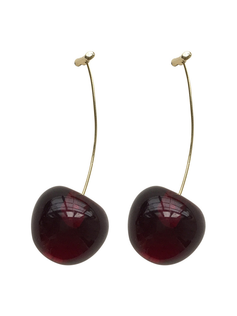 Dongdaemun Net Red Cherry Earrings Super Fairy Temperament