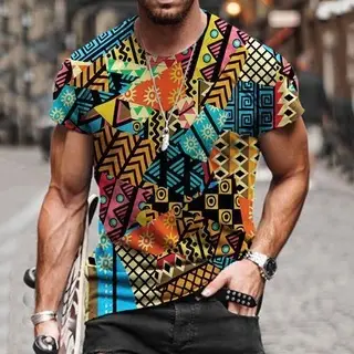 Summer Amazon Eaby Cross-border Men's Fashion 3D Digital Printing Series T-shirt
