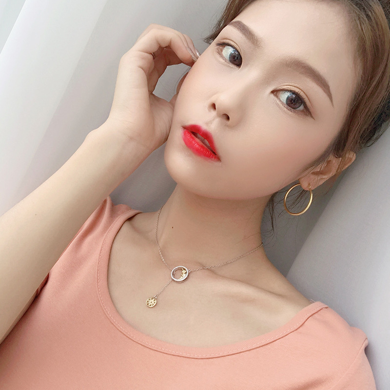 S925 Silver European And American Necklace Eight-pointed Star Long Tassel Necklace