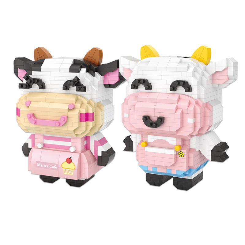 Chinese Zodiac Ox Cartoon Children's Educational Toy Building Blocks
