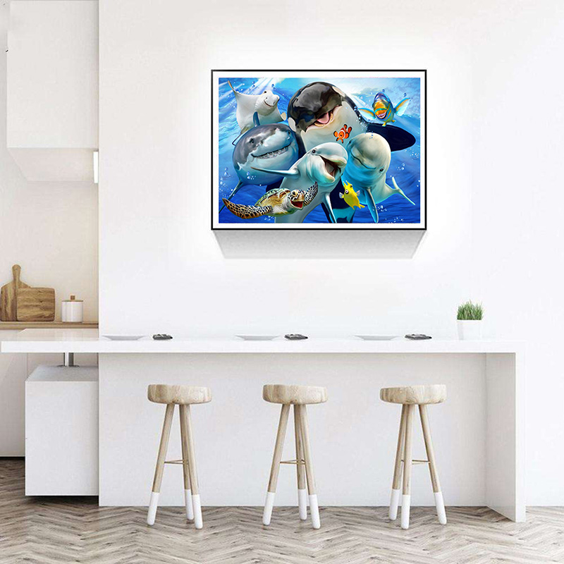 Title 3, Kit de Peinture Diamant Dauphins Tortues Mosaïq...