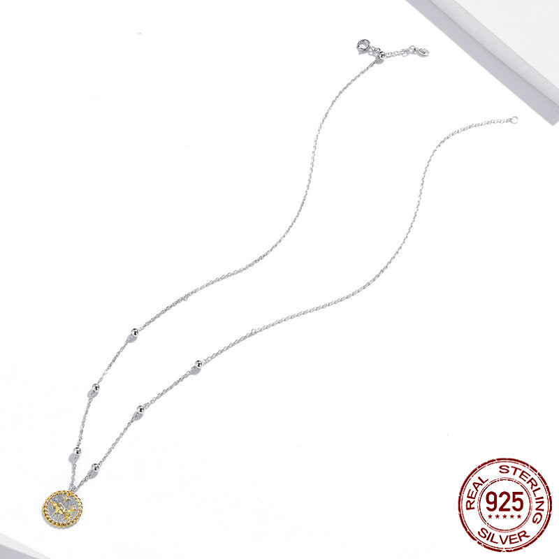 S925 Silver Lucky Bull Necklace Fashion New Real Gold Plated