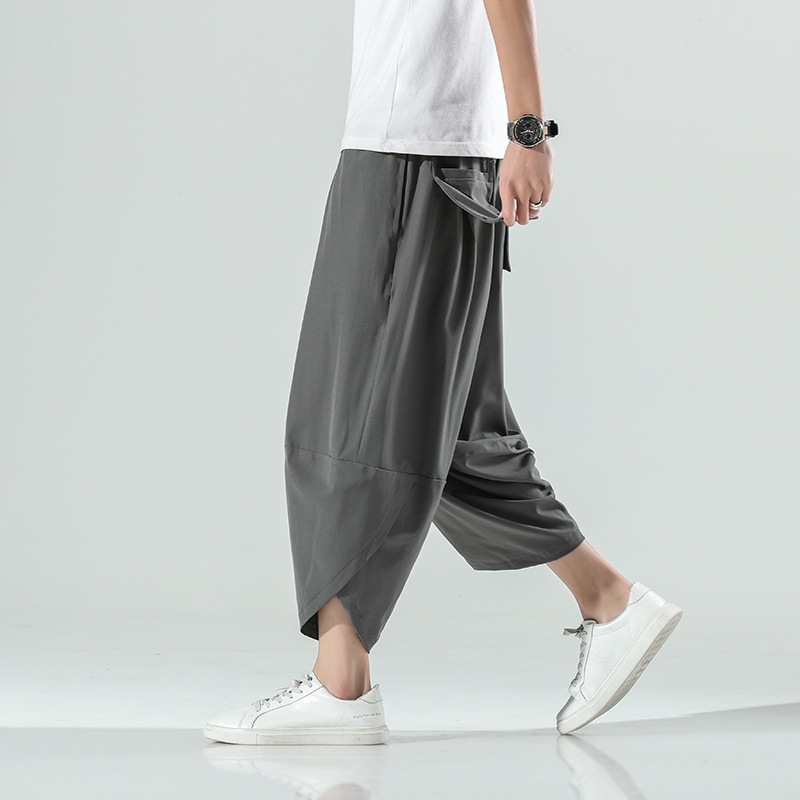 Ice Silk Cropped Beach Pants Loose Bloomers