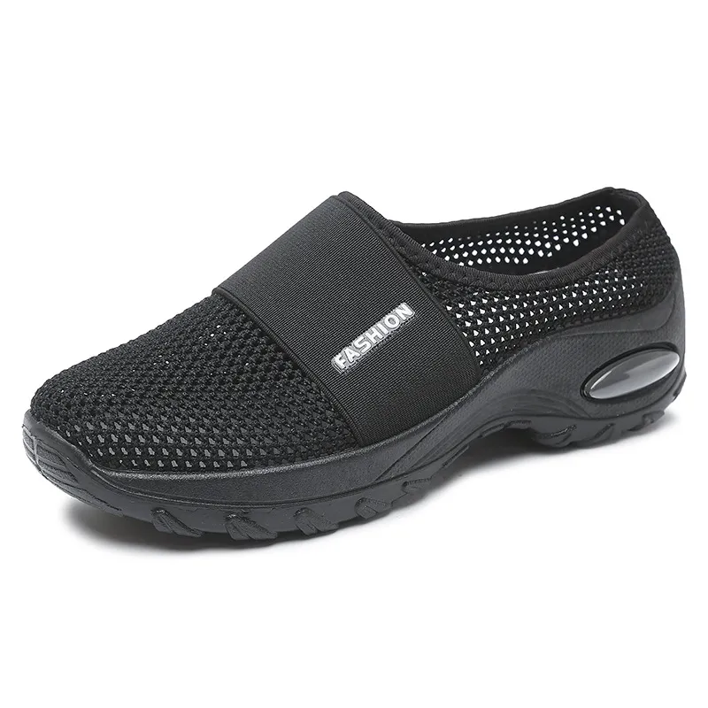 Breathable Mesh Half Support Women's Shoes Foreign Trade Fashion Casual Shoes - Black