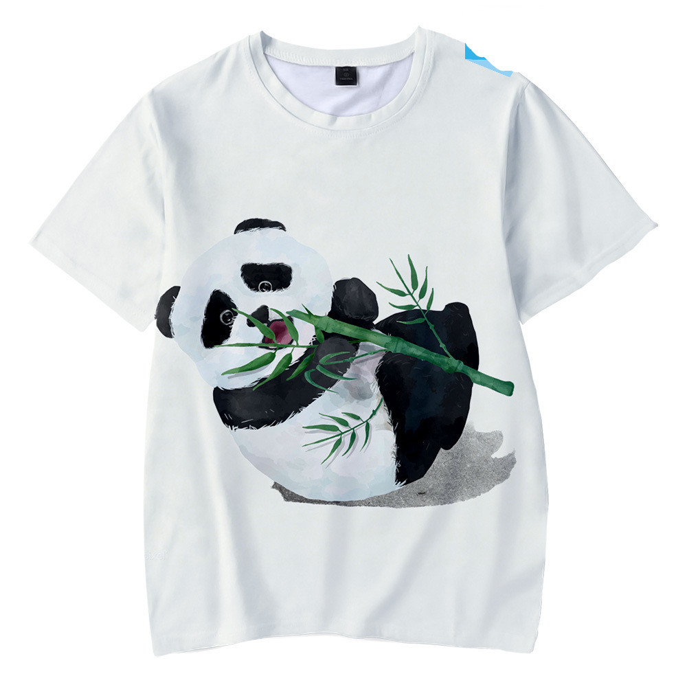 Cute Panda Series 3D Digital Color Printing Short Sleeve