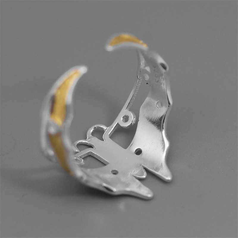 Elegant Paper Kite Kite S925 Sterling Silver Hollow Butterfly Ring