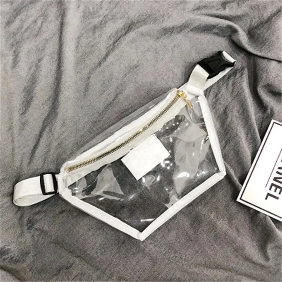 Korean Version Of The New Ladies Transparent Waist Bag, Outdoor Sports Bag, Mobile Phone Storage Bag, Customized Multifunctional Pvc Waist Bag