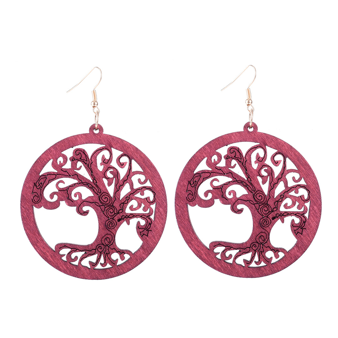 European And American Fashion New Hollow Wood Earrings