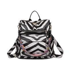 PU Soft Leather Backpack Large-capacity Student School Style Travel Leisure One-shoulder School Bag - Black - View 1