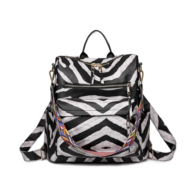 PU Soft Leather Backpack Large capacity Student School Style Travel Leisure One shoulder School Bag Black - Shop at LoveMi