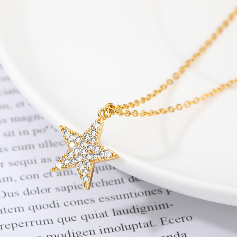 Creative Personality Zircon Star Necklace Korean Version