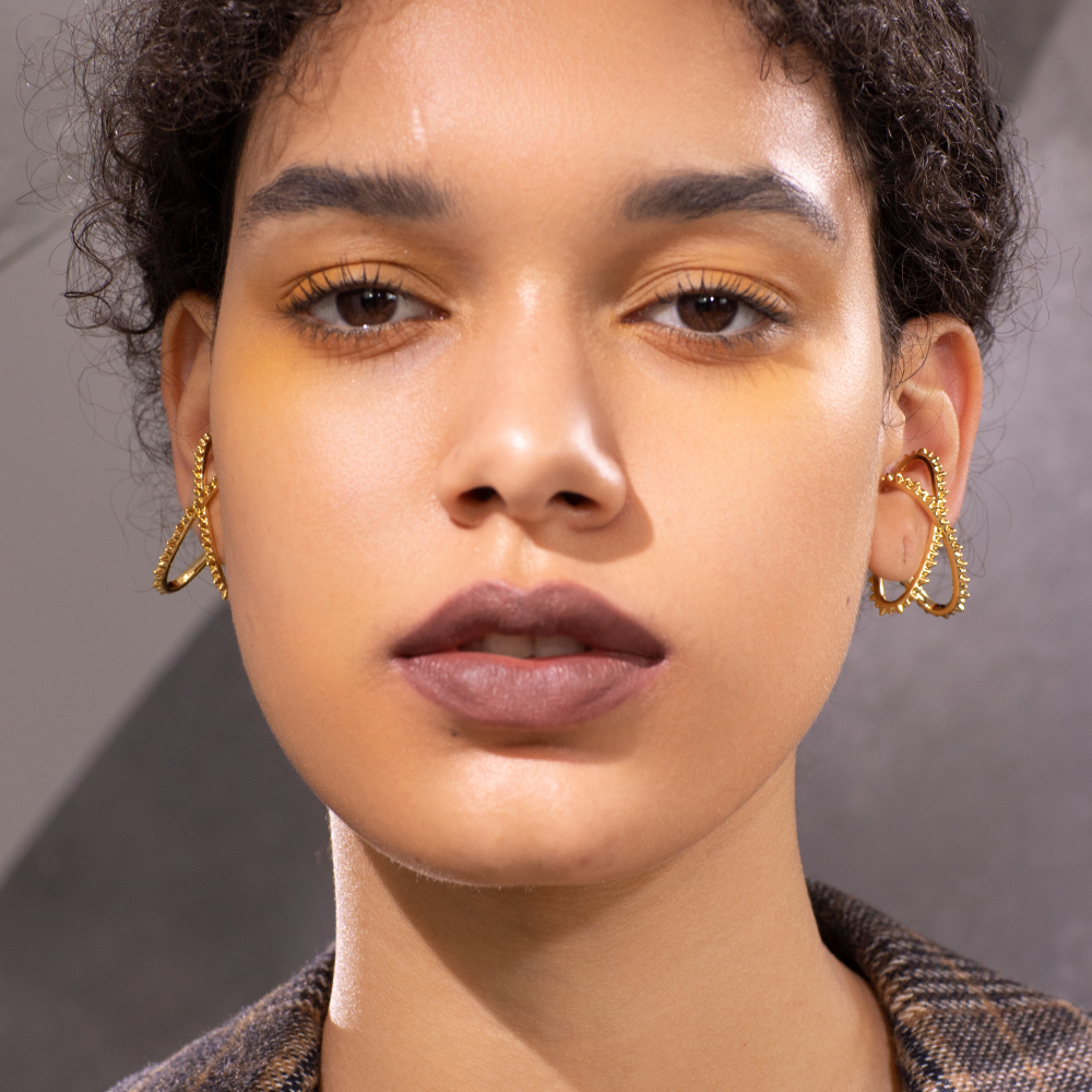 Personalized Pointed Cone Oval C Shaped Cross Ear Clip