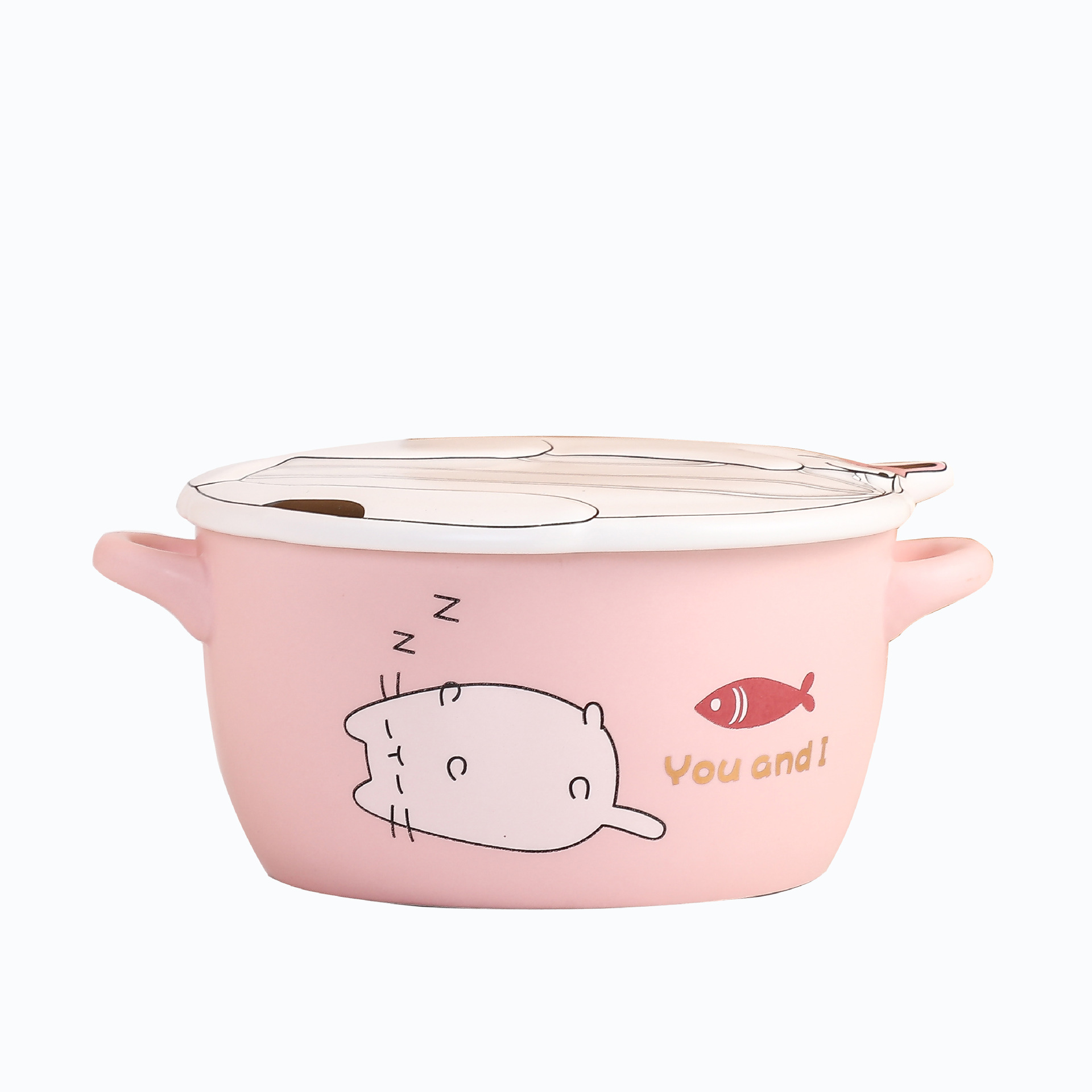 Creative New Ceramic Instant Noodle Bowl School Dormitory Staff Quick Supper Instant Noodle Bowl