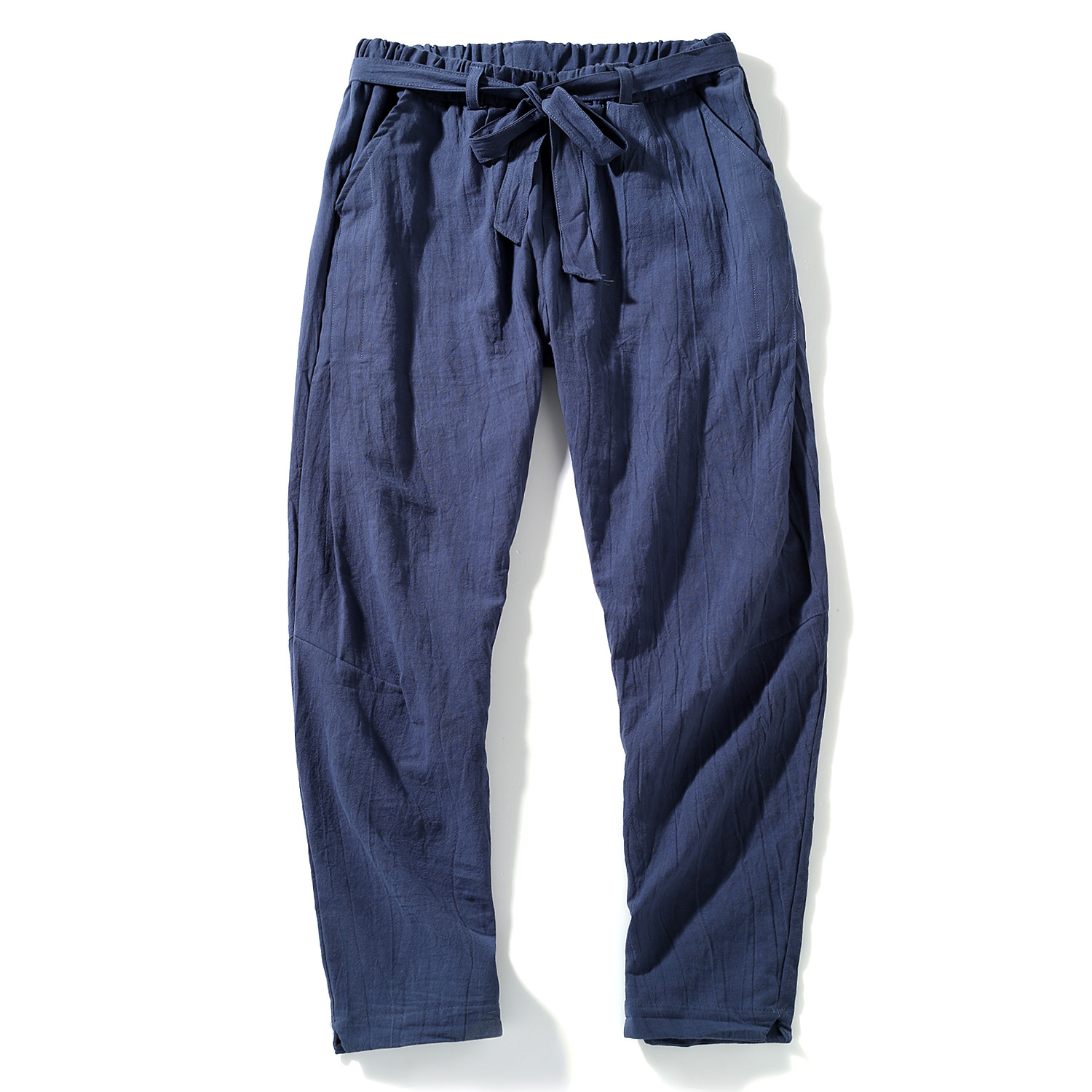 Title 2, Mens Cotton Linen Harem Pants, Relaxed Fit Tro...