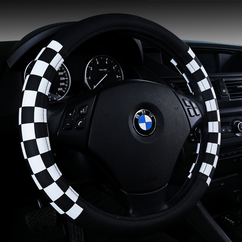 New Plaid Leather Steering Wheel Cover - Image 2