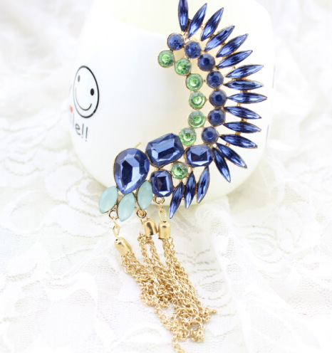 Gorgeous Gemstone Stud Earrings Crystal Chain