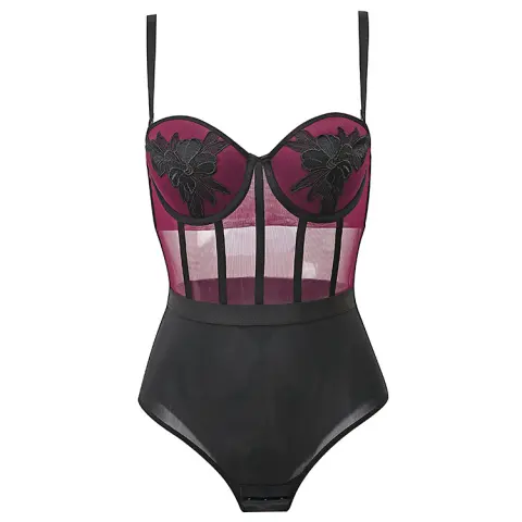 Sexy Heavy Industry Embroidered One-piece Underwear