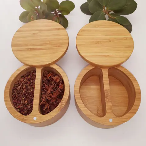 Seasoning Bottle Kitchen Pot Bamboo Box