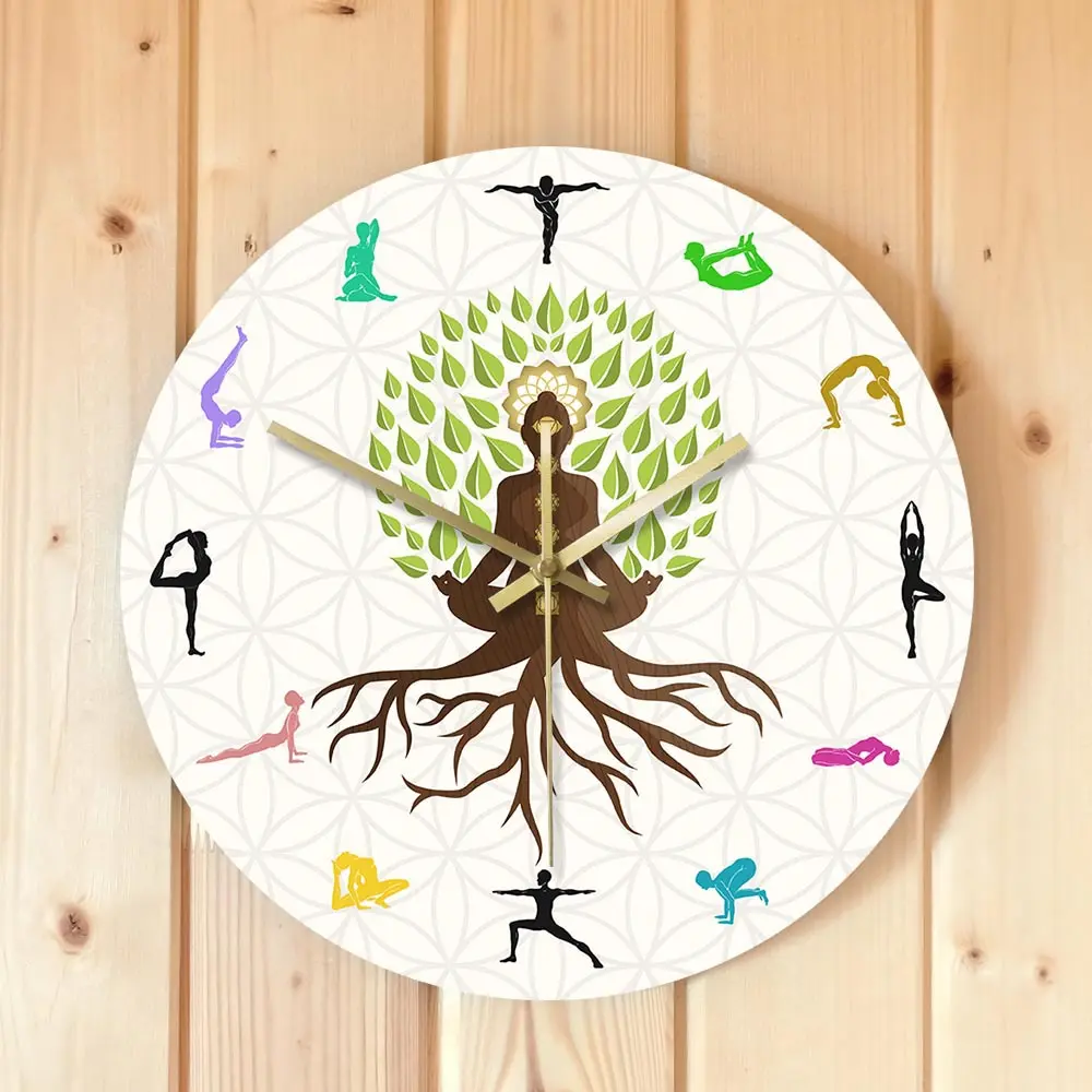 Yoga Action Personality Clock Wall
