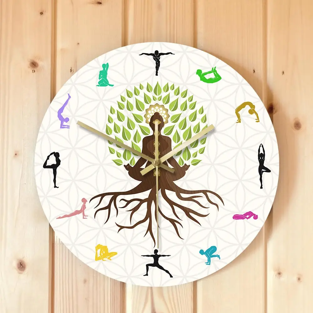 Yoga Action Personality Clock Wall