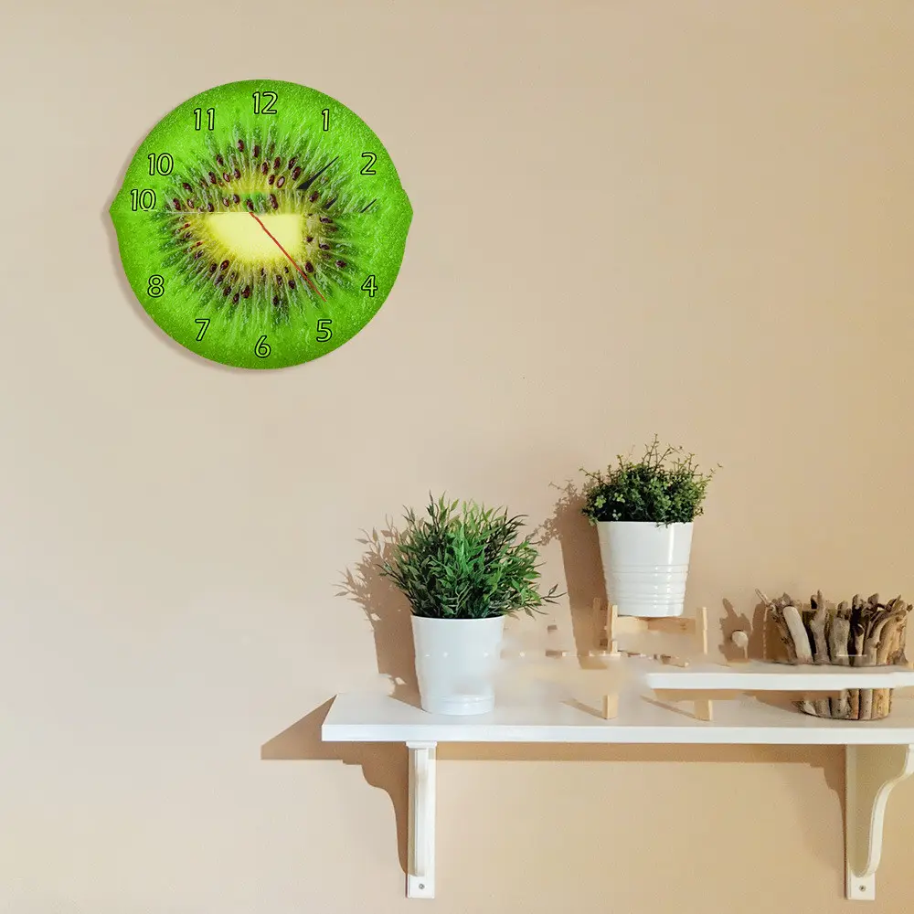 Wall Clock Green Kiwi Home Living Room