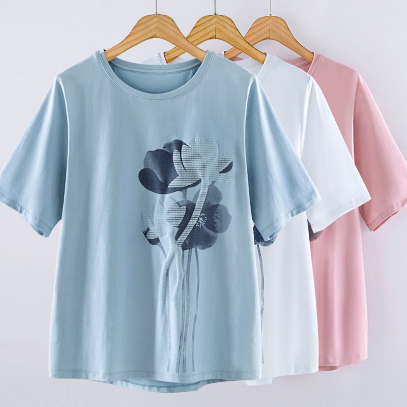 Simple And Thin Body Literary Print Blouse Women