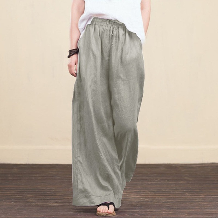 Title 6, Pantaloni Donna in Cotone e Lino Trousers Gamba...