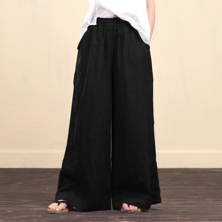 Title 4, Cotton Linen Wide Legged Pants Women Loose Trou...