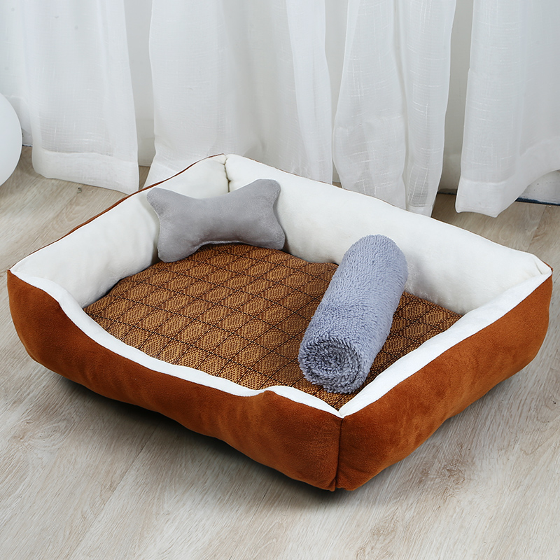 Brown kennel plus blanket plus