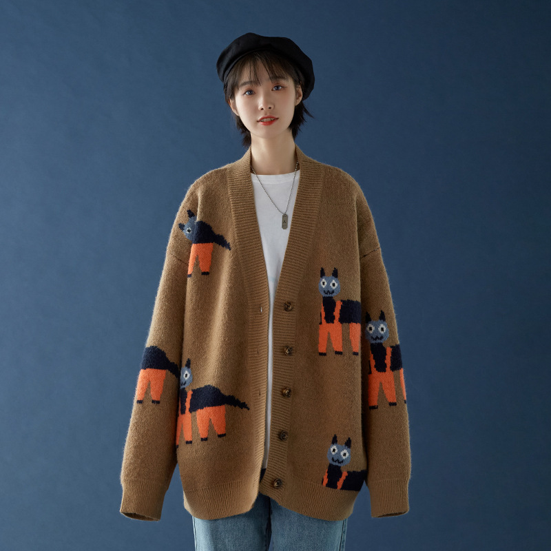 Cardigan Jacket Autumn And Winter All-match Knitted Jacket Pullover