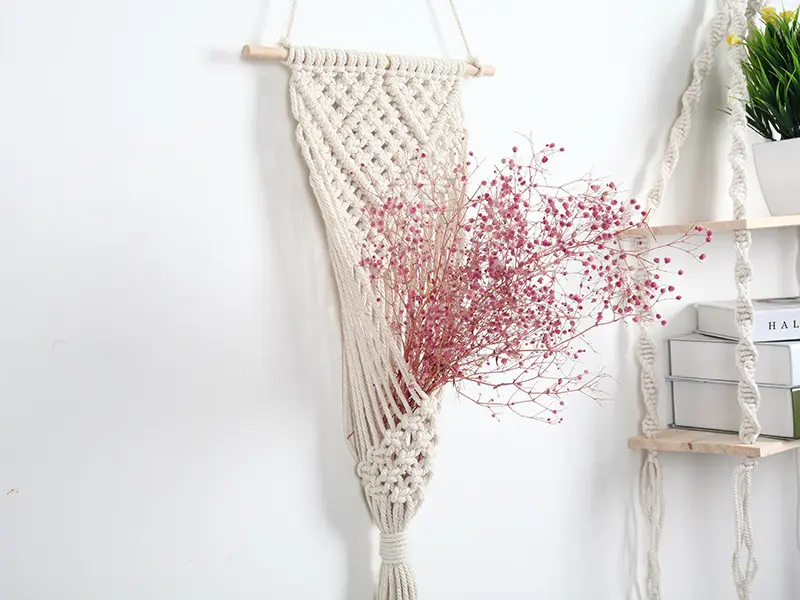 Woven Net Bag Flower Basket Wall