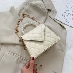 Fashion Trend Ins Chain Messenger Bag - White - View 1