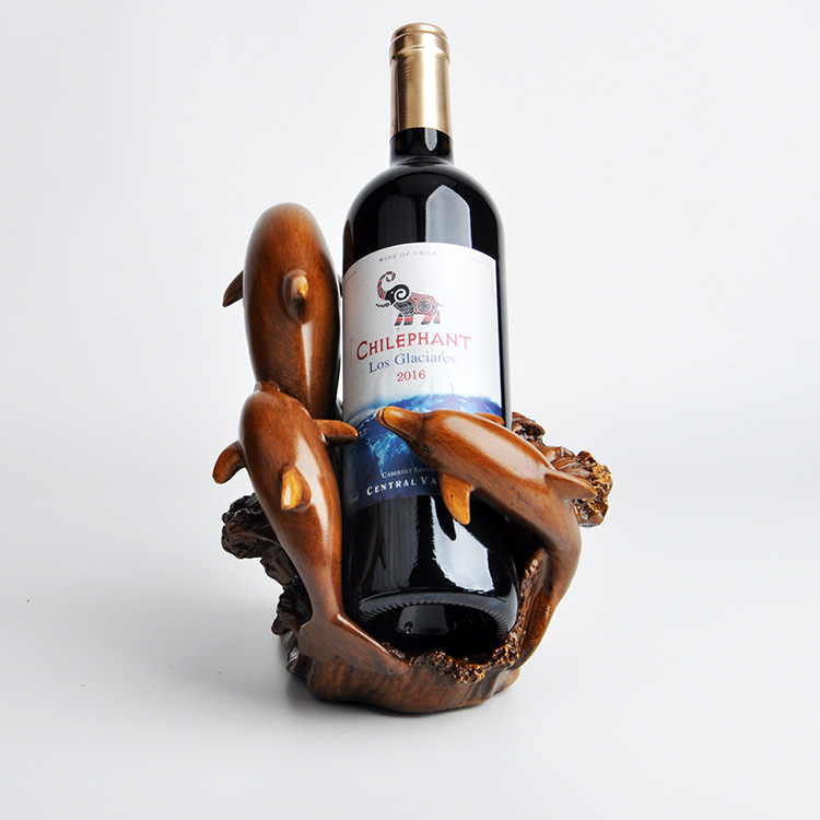 Resin Home Decorations Imitation Bronze Crafts European Style Dolphin Wine Rack Decorations — foto 3