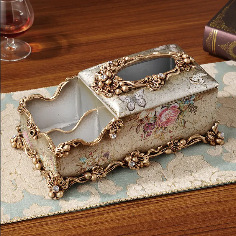 European-style Fruit Plate Three-piece Coffee Table Decoration Ashtray Tissue