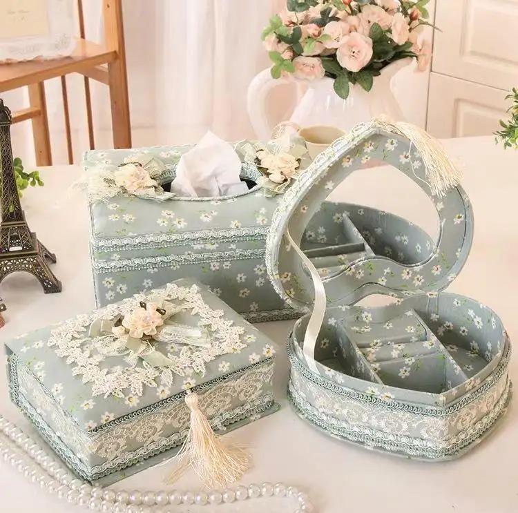 Jewelry Box, Earrings, Ring Storage Tissue Box