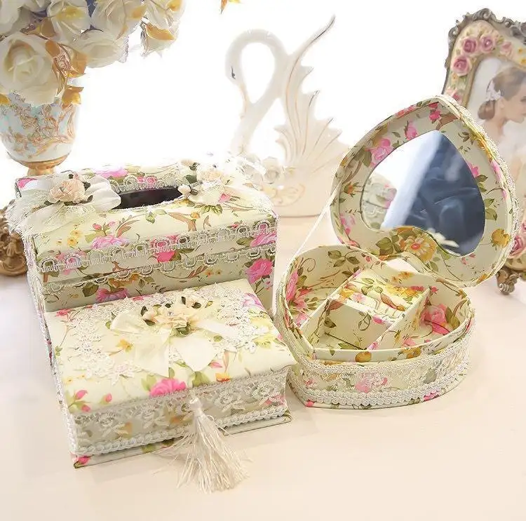 Jewelry Box, Earrings, Ring Storage Tissue Box