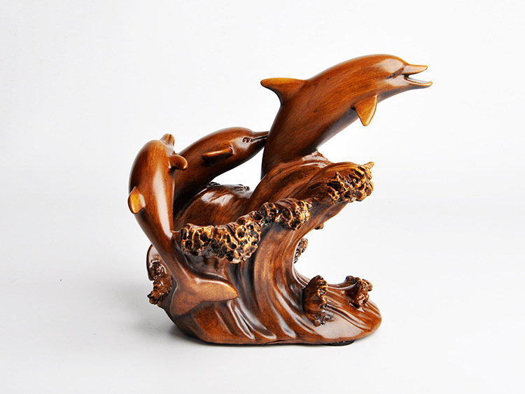 Resin Home Decorations Imitation Bronze Crafts European Style Dolphin Wine Rack Decorations — foto 4