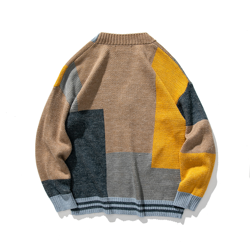 Title 5, Colorblock Cardigan Sweater Hombres Otoño Parej...