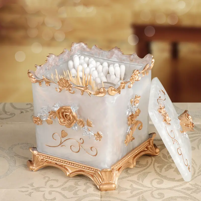 European Style Toothpick Box Cotton Swab Storage