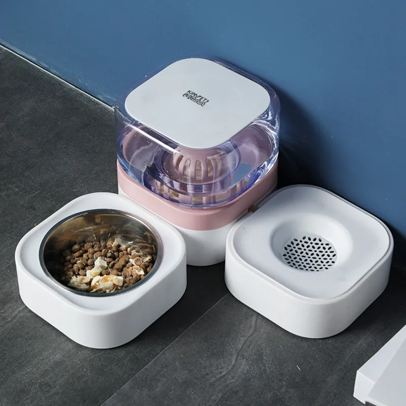 Cat Water Dispenser Mobile Unplugged Water Dispenser Dog Automatic Cat Watering Artifact Non-Wet Mouth Pet - Pink