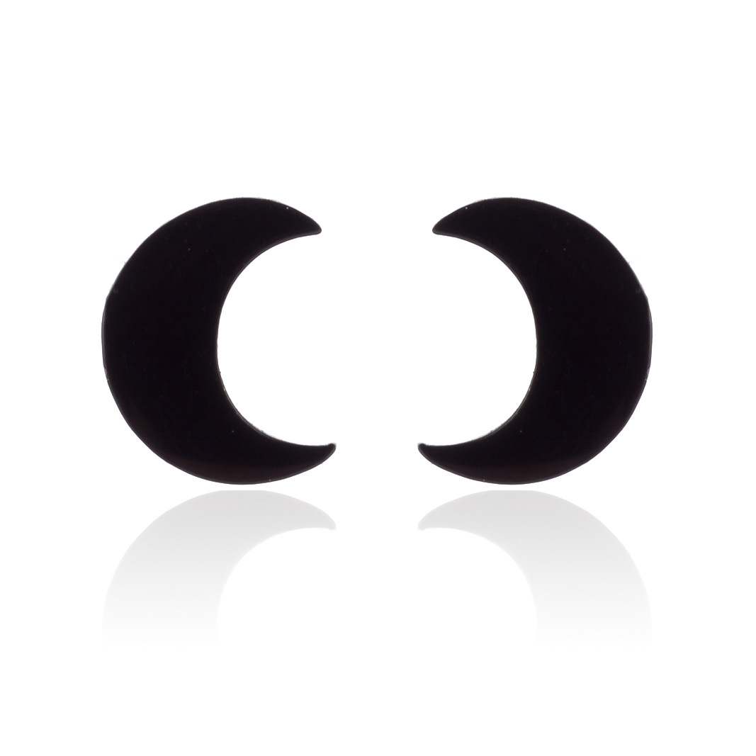 Stud Earrings Female Student Fashion Simple Small Moon Stainless Steel Stud Earrings